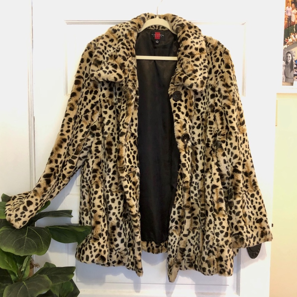 Leopard Print Faux Fur Coat